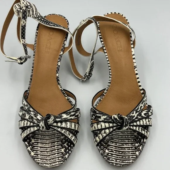 Coach Meg Land Snake Print Heels Y2K Designer Strappy Sandals Euro Chic wmns 9.5 - Picture 4 of 12